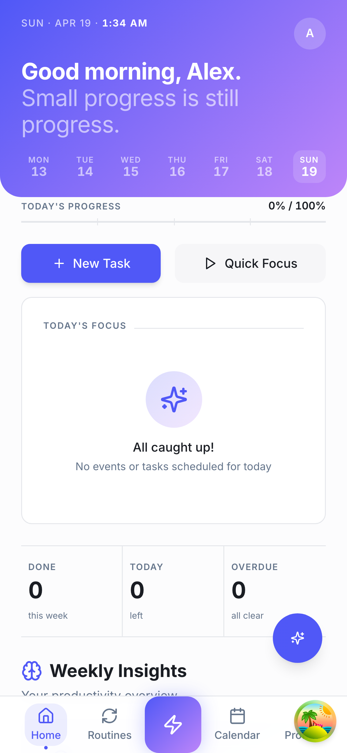 ActionList unified calendar view with events and tasks